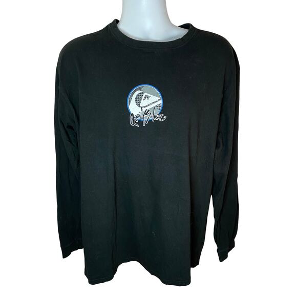 Quiksilver Long Sleeve T-Shirt Men’s Size L Vintage Center Logo Front + Back - Picture 1 of 7